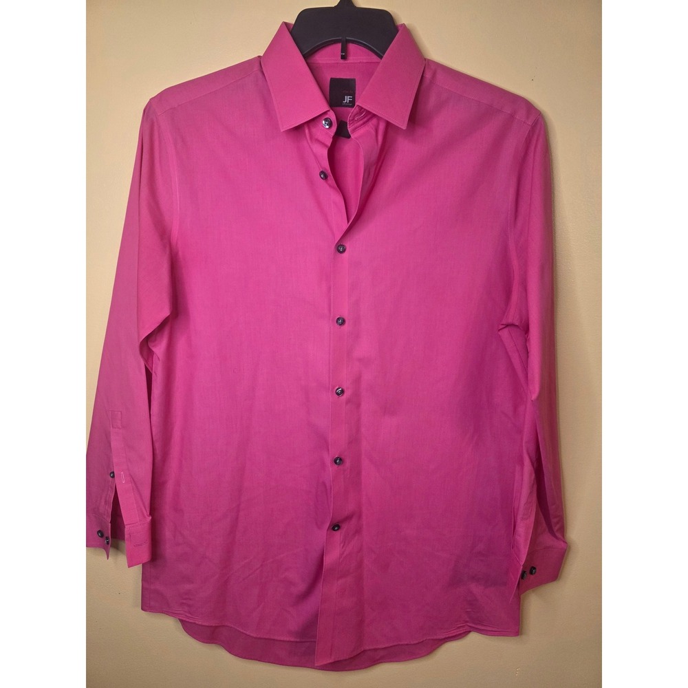 J. Ferrar Slim Fit Dress Shirt Mens 16-16.5 32-33 Pink Long Sleeve Button Down
